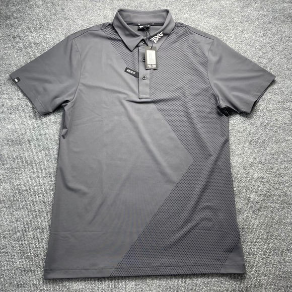 PXG Other - PXG Mens Athletic Fit Graphic Polo Shirt Grey Black Print Small NWT